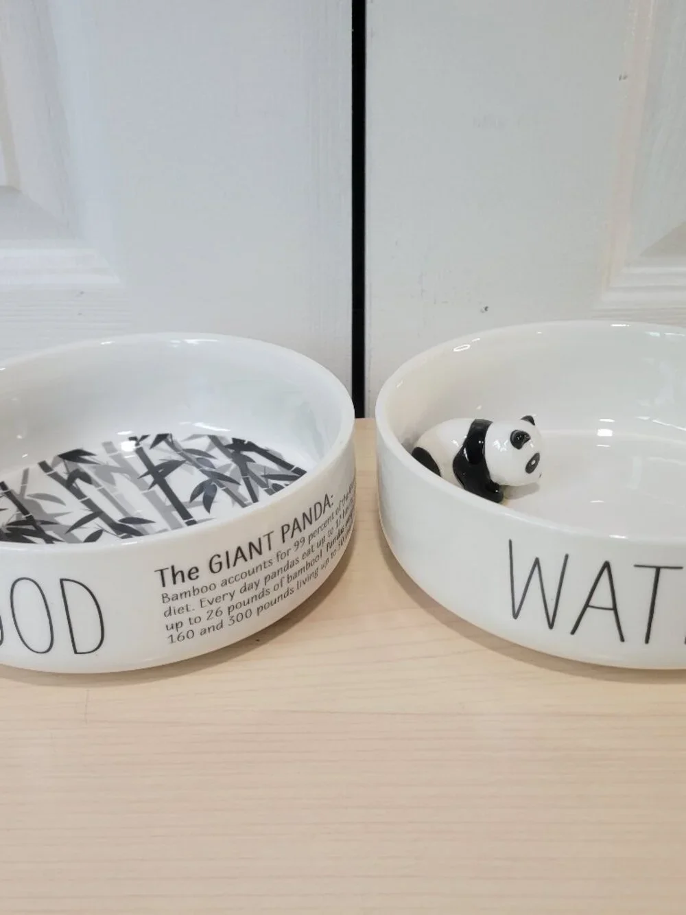 Honest Goods Pair of Bamboo 3D Ceramic Panda 6.5